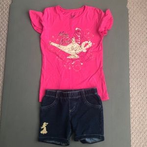 Girls size 6X Princesses Jasmine short set